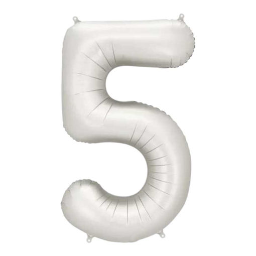 Picture of FOIL BALLOON NUMBER 5 SILVER 34 INCH